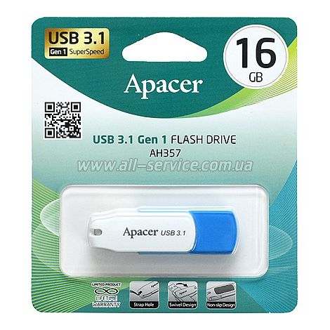 Pendrive Apacer USB 3.2 AH357 16GB Niebieski - 2